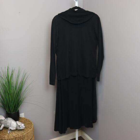 Peruvian Connection Black Pima Cotton Knit Top & Skirt Set Size L - Picture 2 of 3